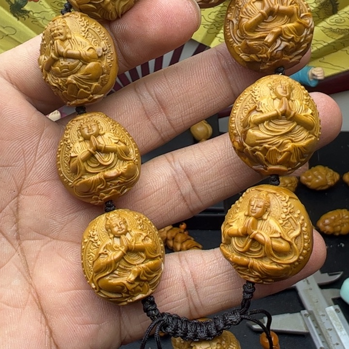 橄榄核手串/手链2.3四花十八罗汉拜万佛返油