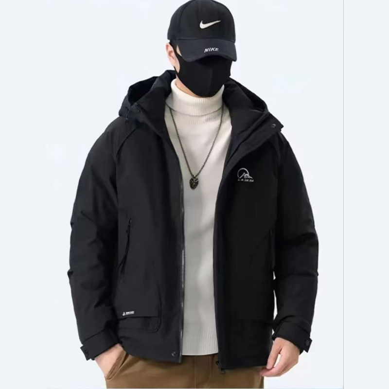 88072工装冲锋衣男时尚休闲棉服外套保暖连帽冬季