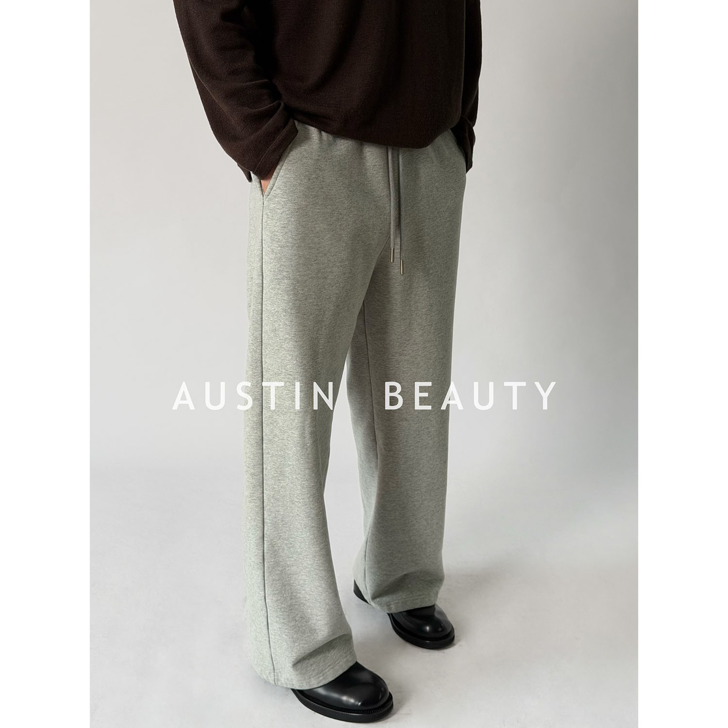 AUSTINBEAUTY【秋冬必入】25aw重磅极简抓绒卫裤裤子加绒
