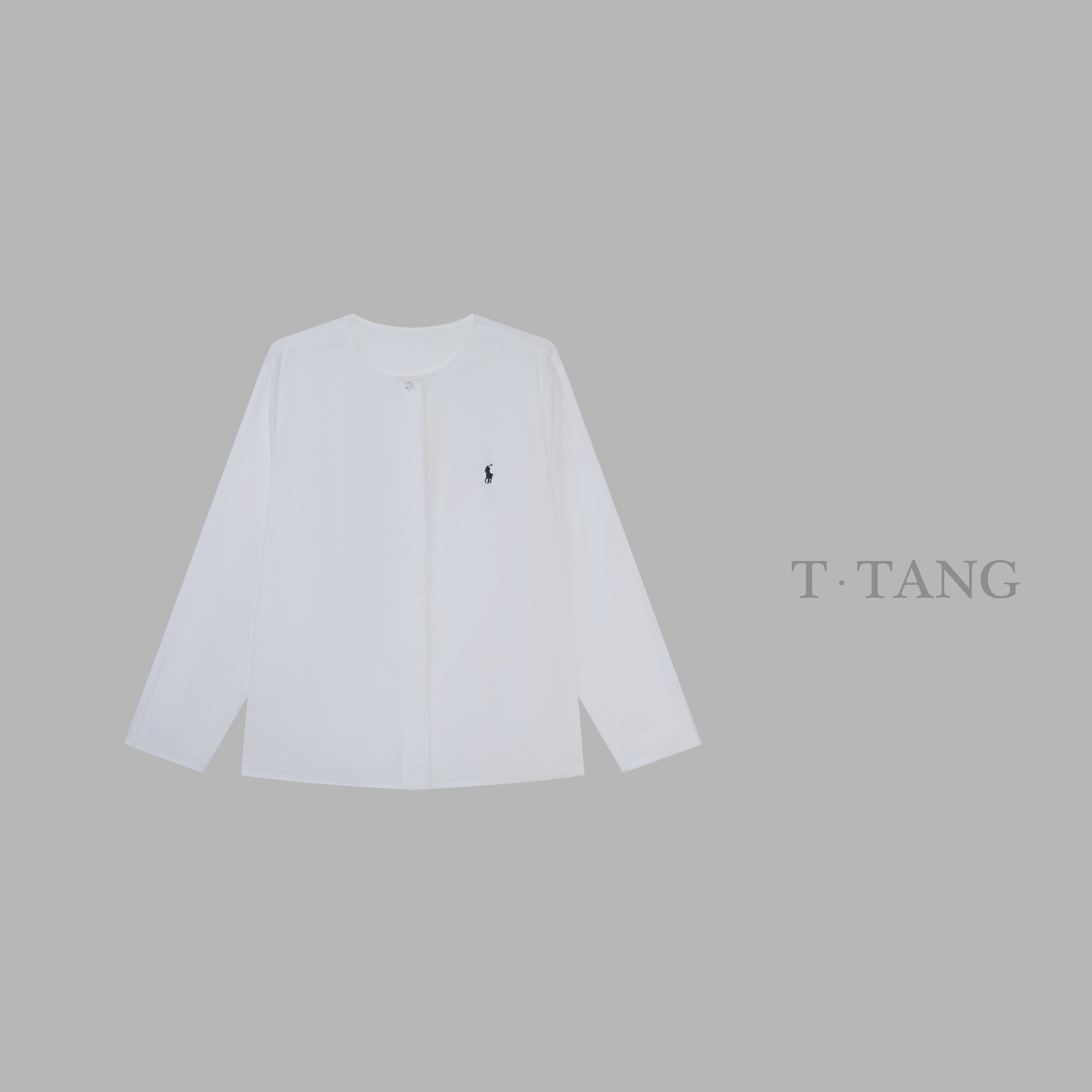 秋季高支高密高弹长绒棉时尚休闲简约中式圆领长袖衬衫【6628】NN