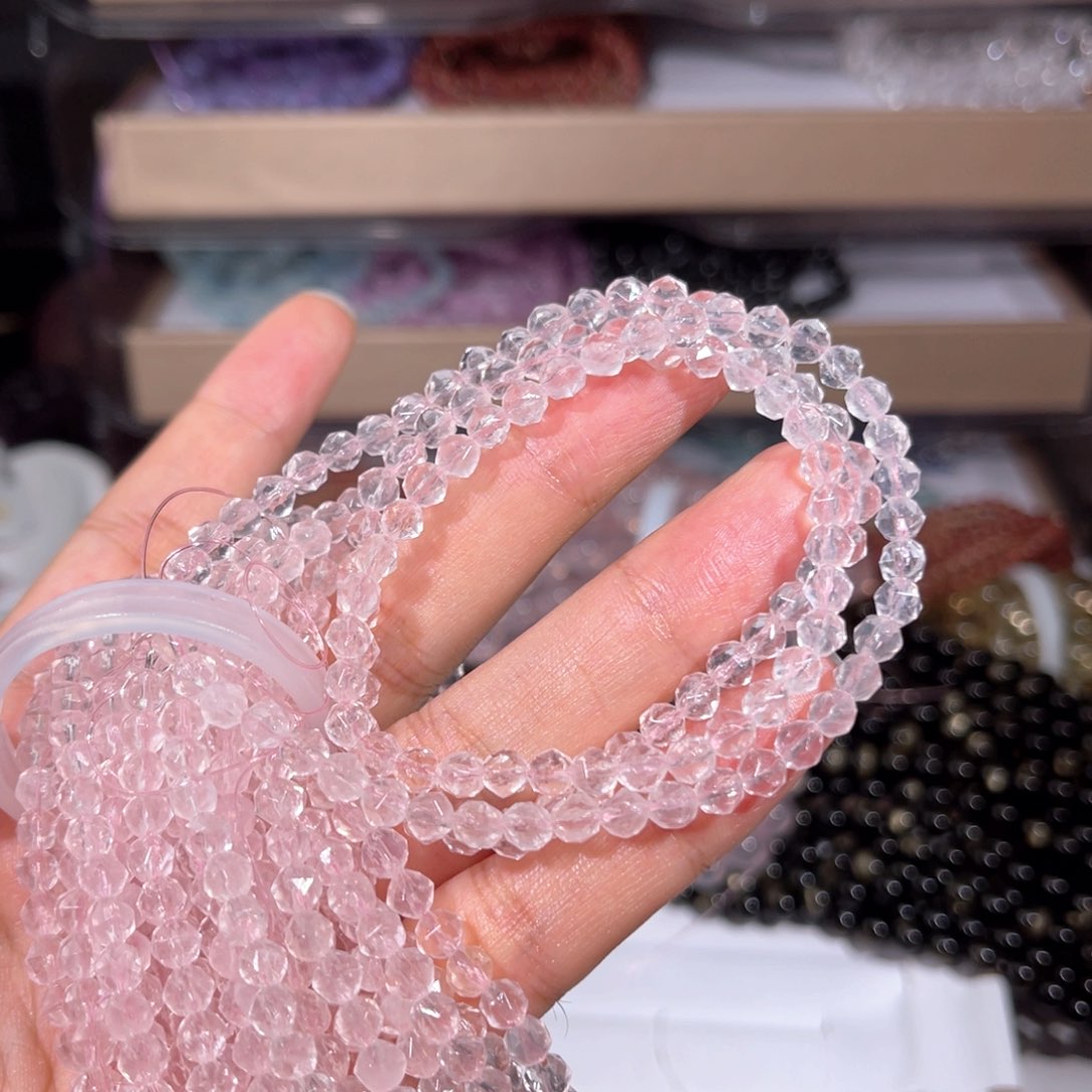 水晶手链未镶嵌粉水晶005