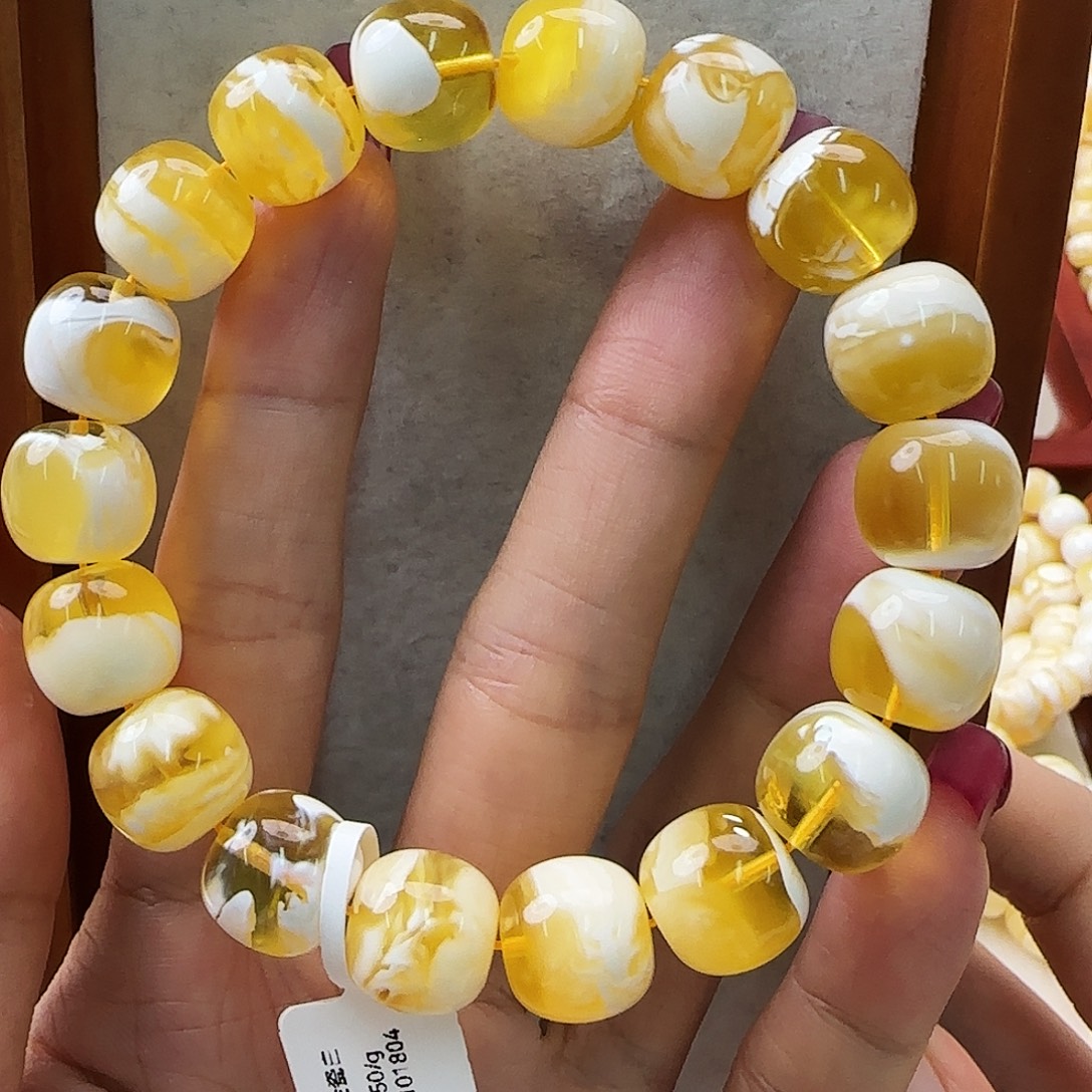 琥珀未镶嵌手链蜜蜡手串
