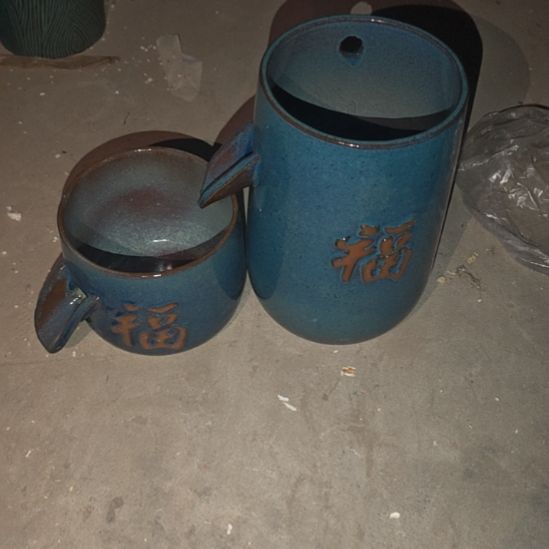 【闪购商品】福字流水两个瑕疵蓝色