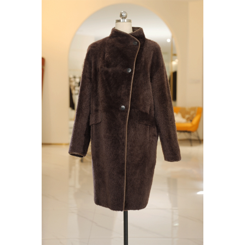 ALL FUR 进口拉贡皮毛一体高外套皮草PC25015