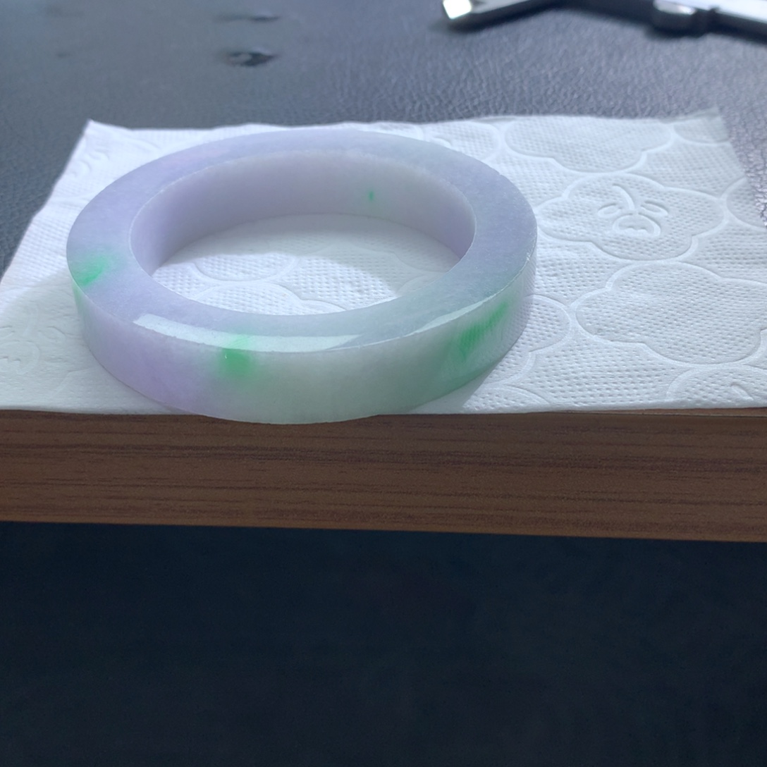 定制翡翠未镶嵌翡翠手镯春带彩