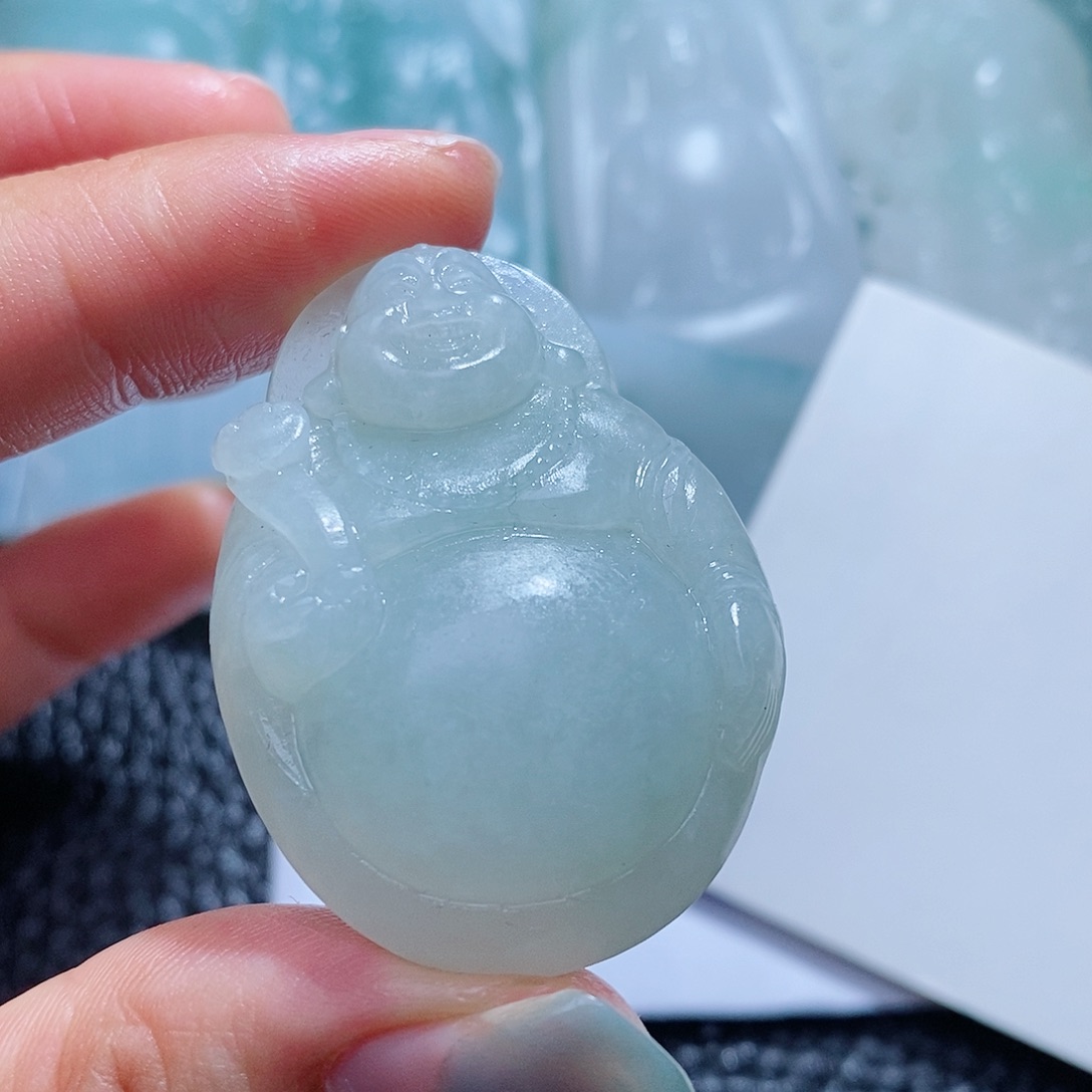 定制翡翠未镶嵌毛货付款后确认抛光