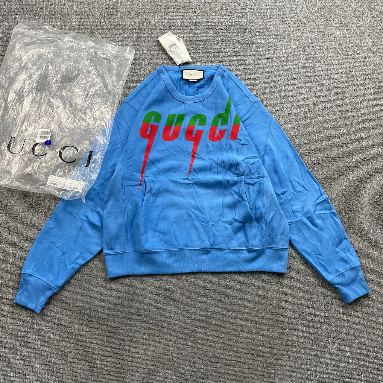 未使用 GUCCI/古驰 BC 蓝色闪电logo卫衣 XS码 115454