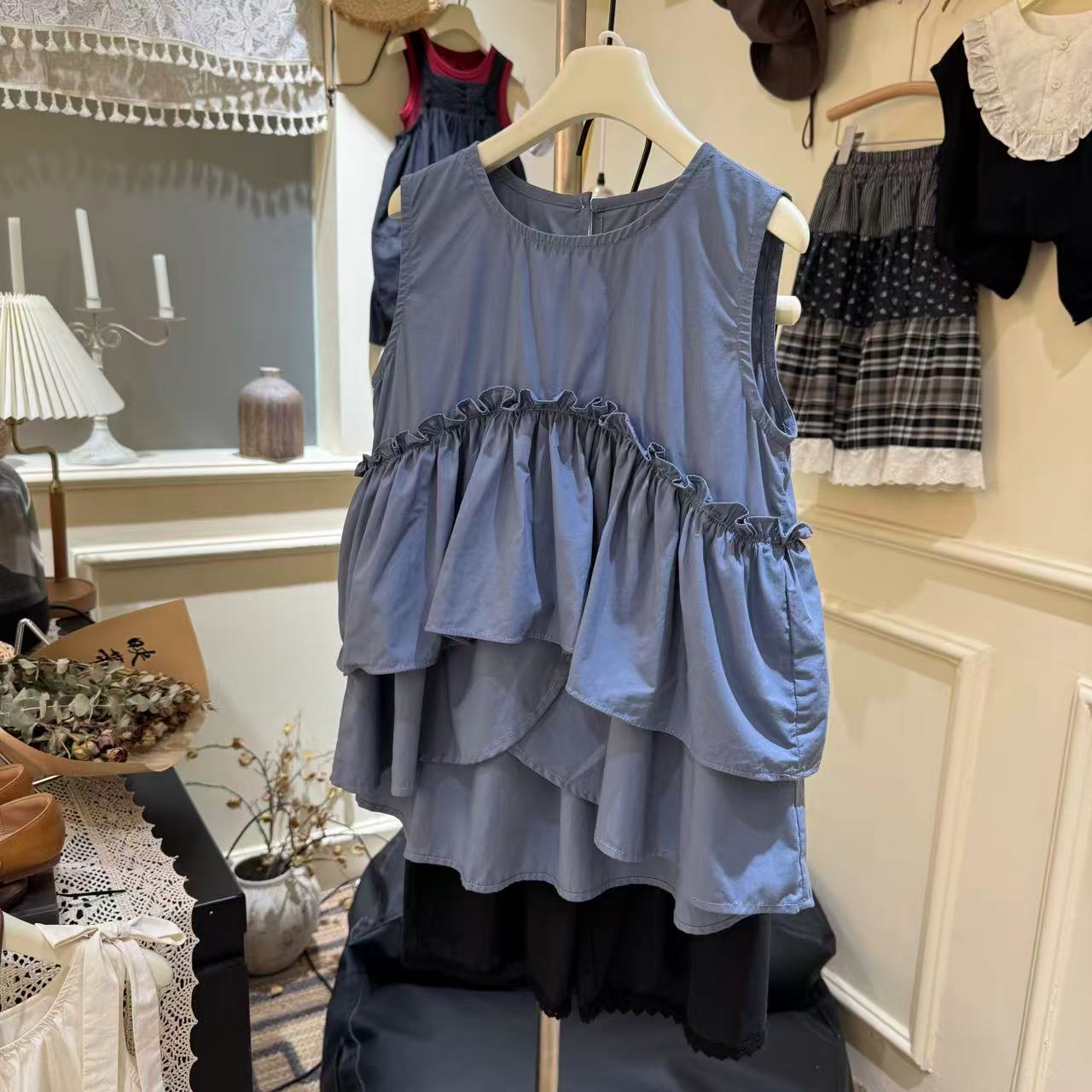 【斐济兰园】童装夏季洋气连衣裙吊带裙/背心裙宽松无袖女纯色