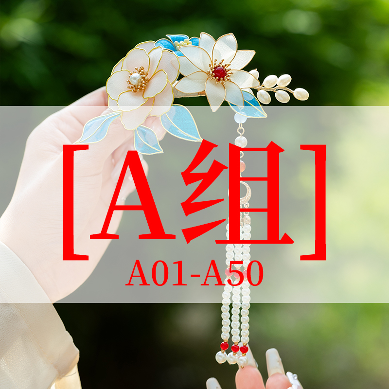 直播A组【A01-A50】古风发饰对夹璎珞配饰