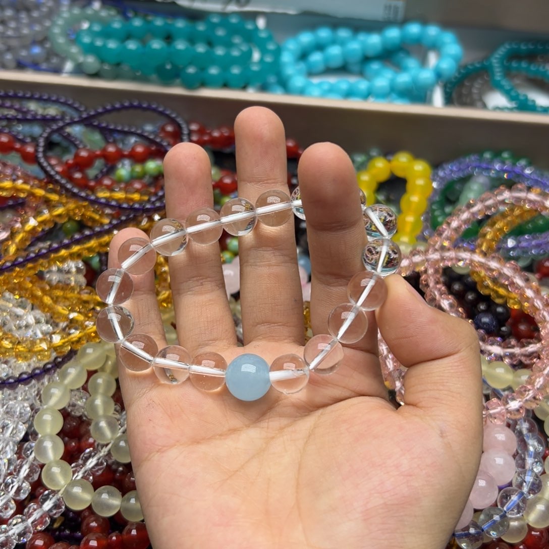 烟晶手链未镶嵌露丝白水