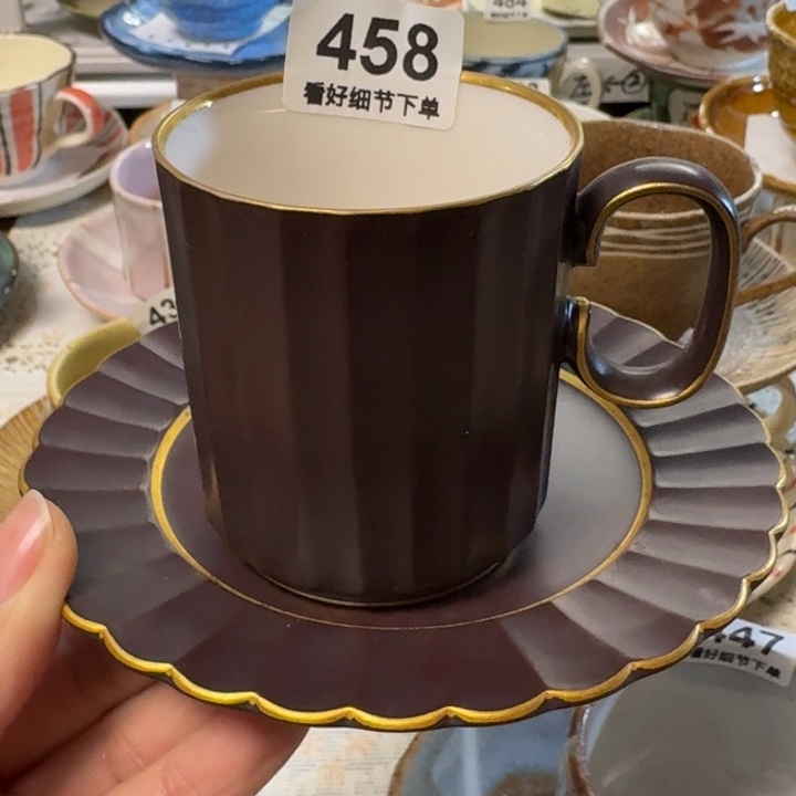 瓷片一套漂亮的咖啡杯458