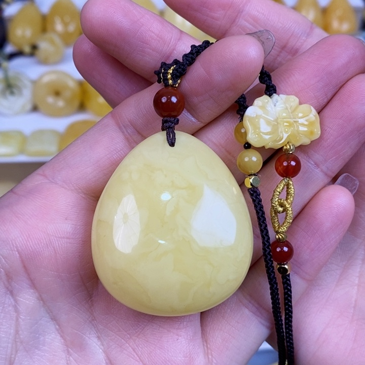 蜜蜡手链未镶嵌大**长天然无优化琥珀蜜蜡