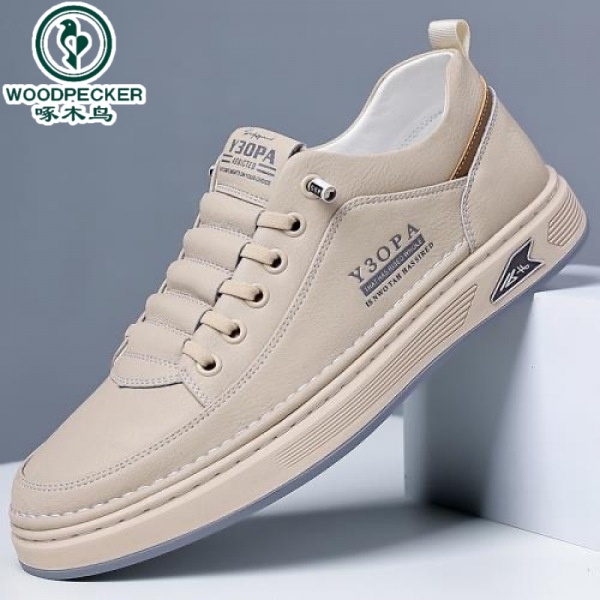 【正品】啄木鸟2025春季男鞋新款透气小白鞋子男潮流百搭厚底运动
