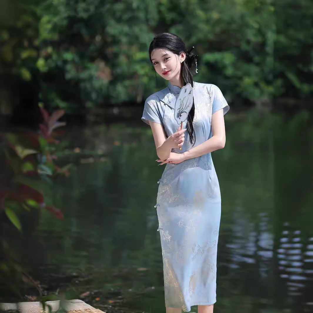 春晓古典文艺甜美短袖旗袍日常可穿改良年轻款2025年春修身新款