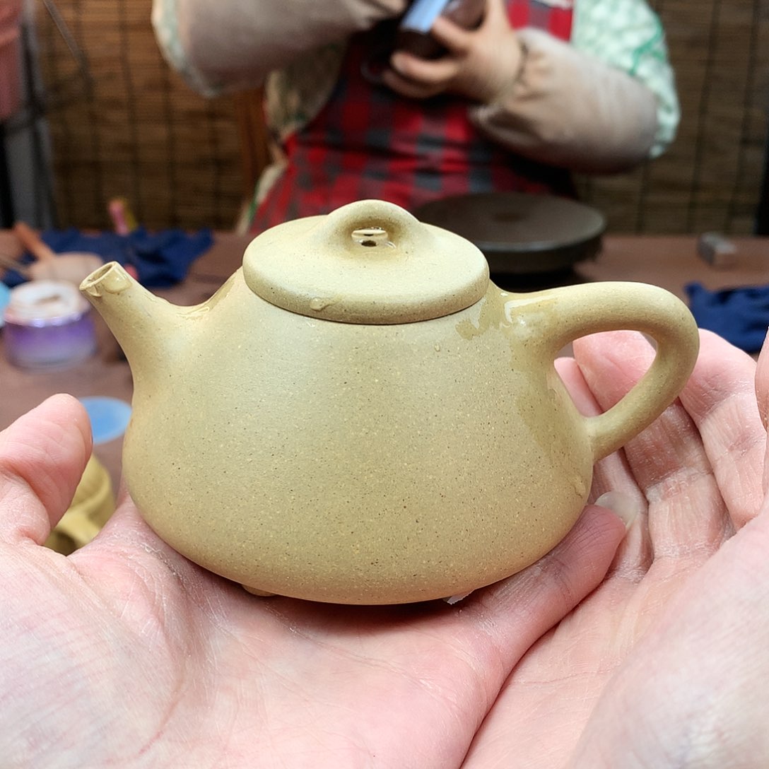 紫砂茶壶子冶石瓢 本山绿 190cc