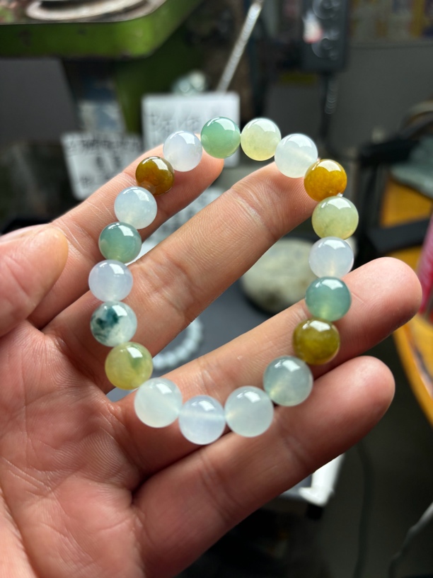 缅甸翡翠多宝卡9.8 19粒