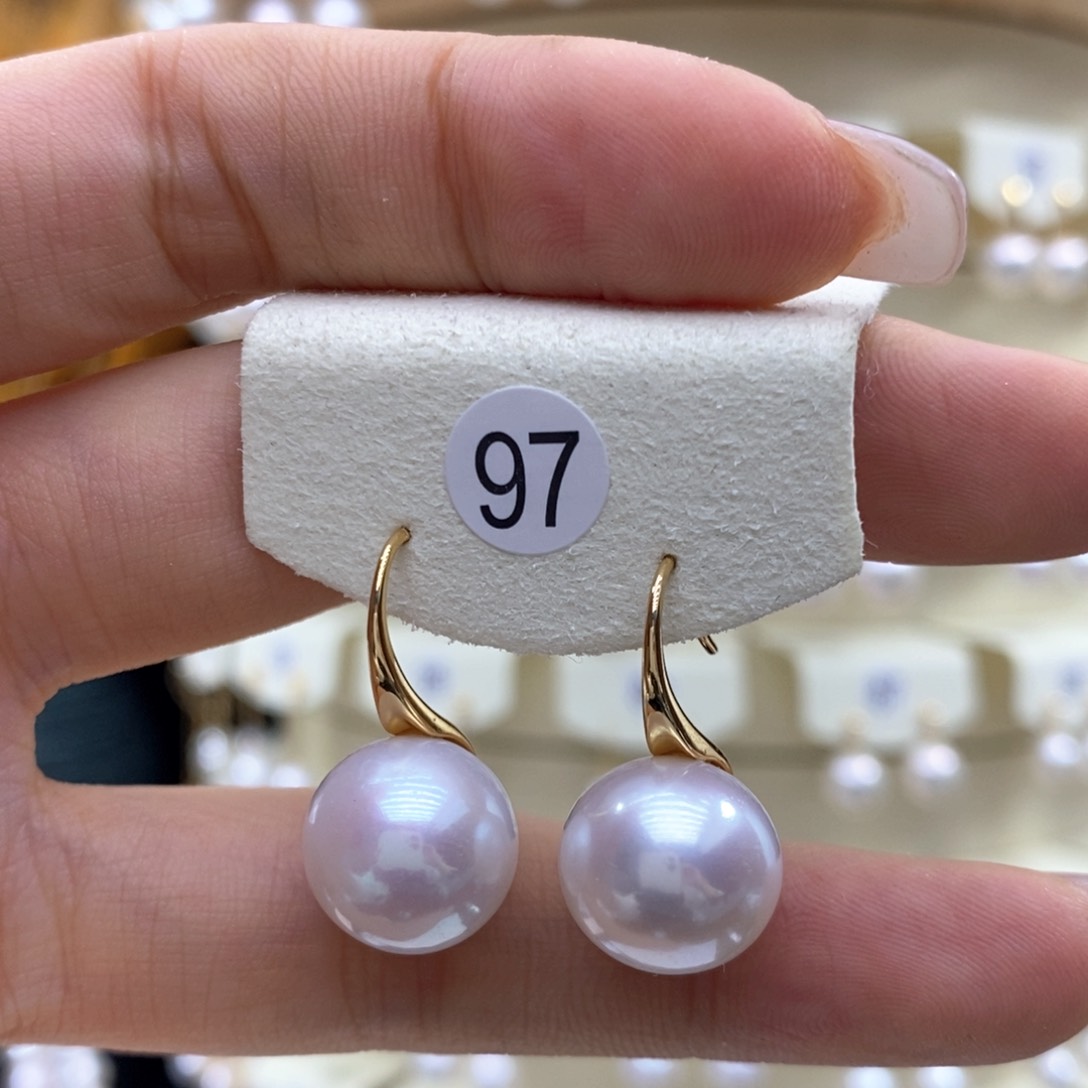 淡水珍珠耳饰银S925镶嵌