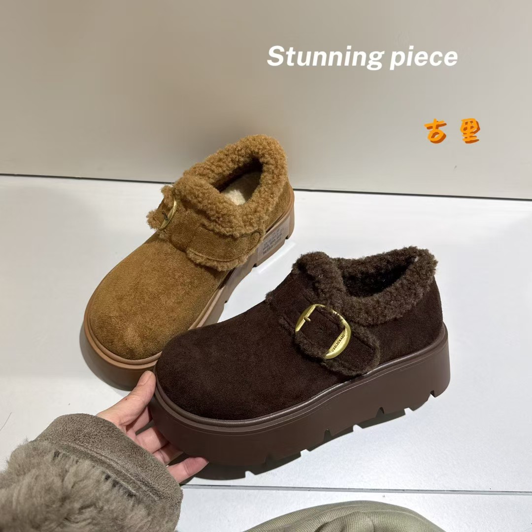 诗涵家 5厘米加绒博肯单鞋383-25