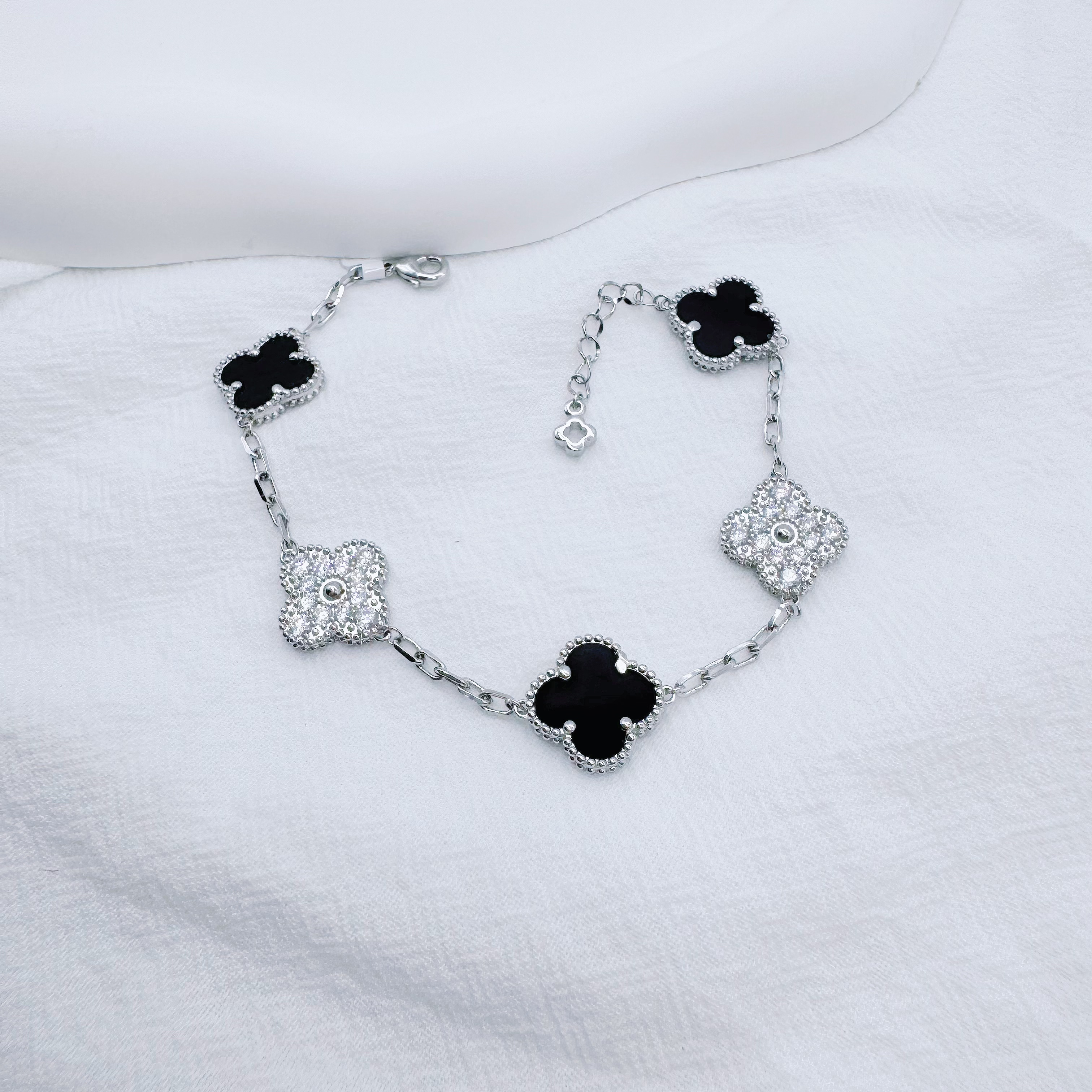 合金手链 【俊杰专属】「熊猫四叶草」五花手链 链长22cm 30-YW25T37