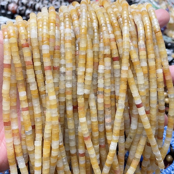 玛瑙/玉髓珠宝半成品未镶嵌一条4mm金丝玉隔片