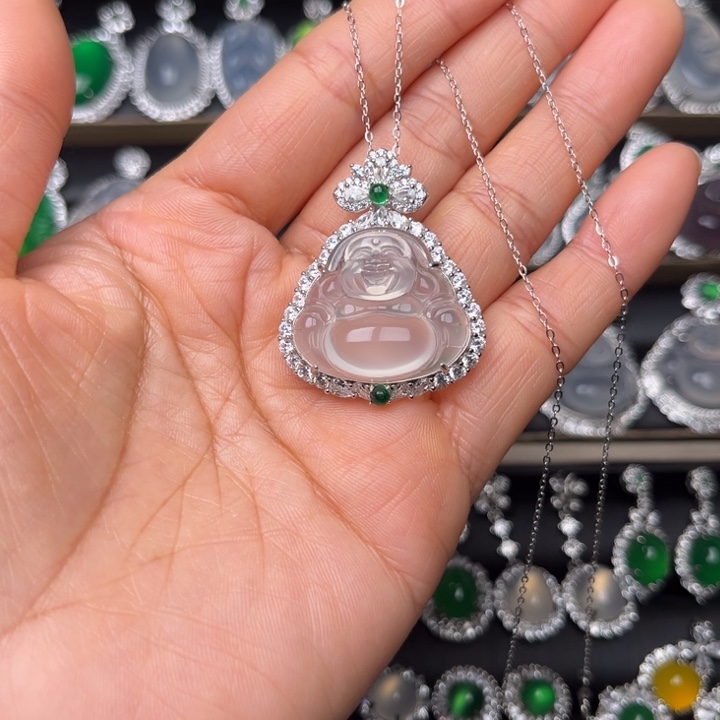 玛瑙/玉髓颈饰银S925镶嵌