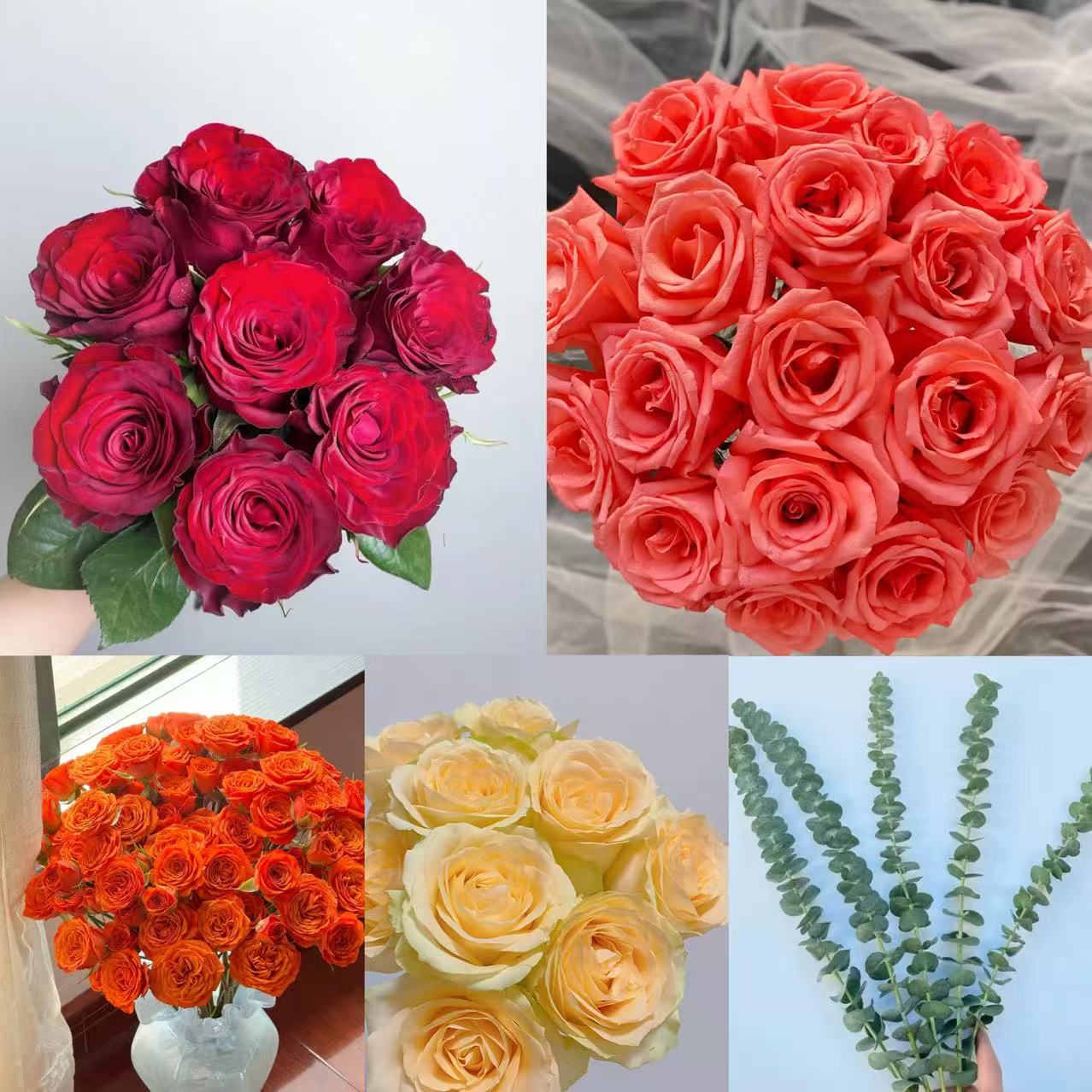 【三色玫瑰橙芭比组合】粉玫瑰粉百合组合云南基地直发鲜花插花