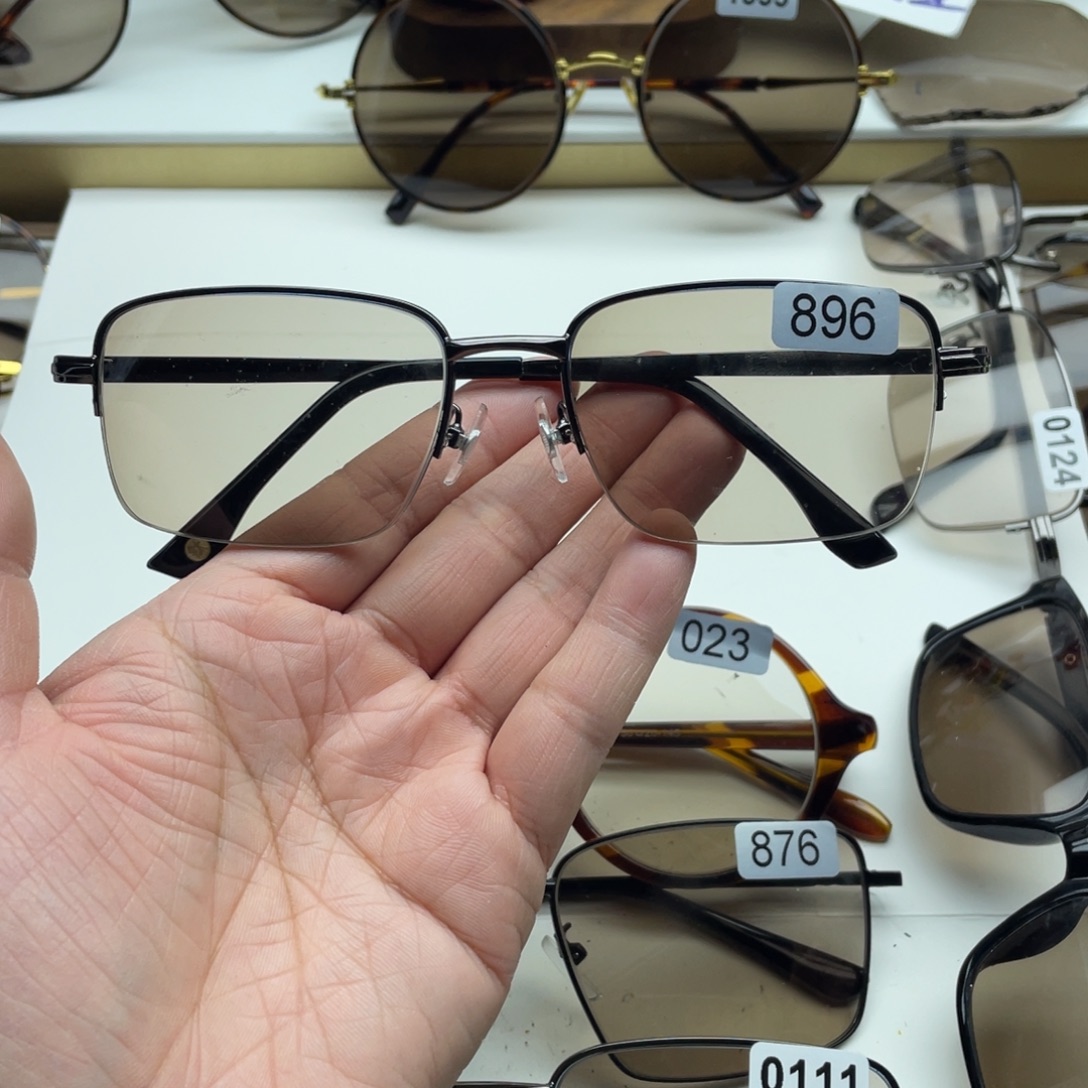 茶水晶半框眼镜 896