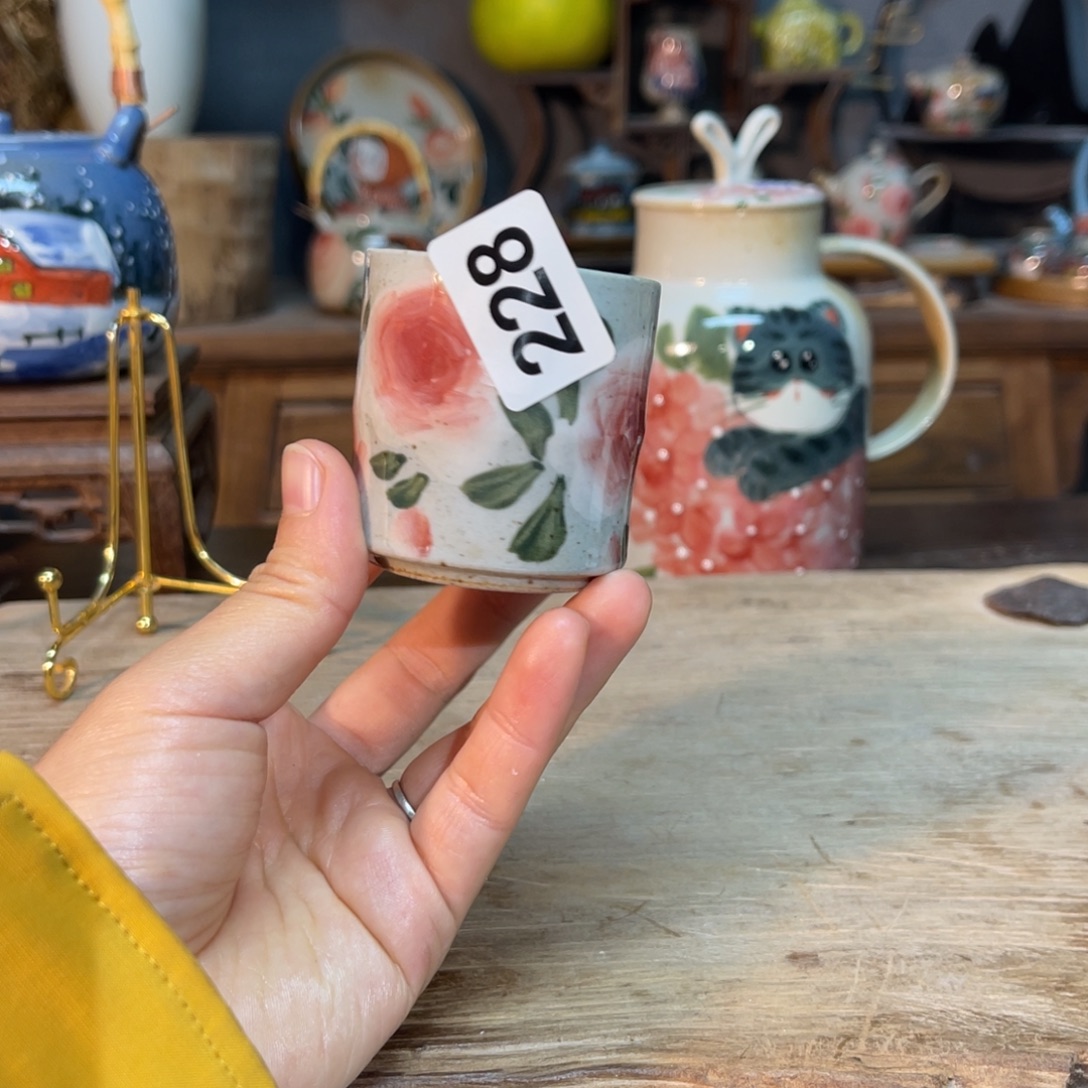 壶素浅陶瓷手工手绘