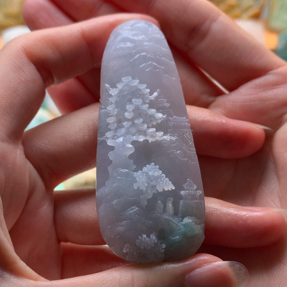 定制翡翠未镶嵌山水