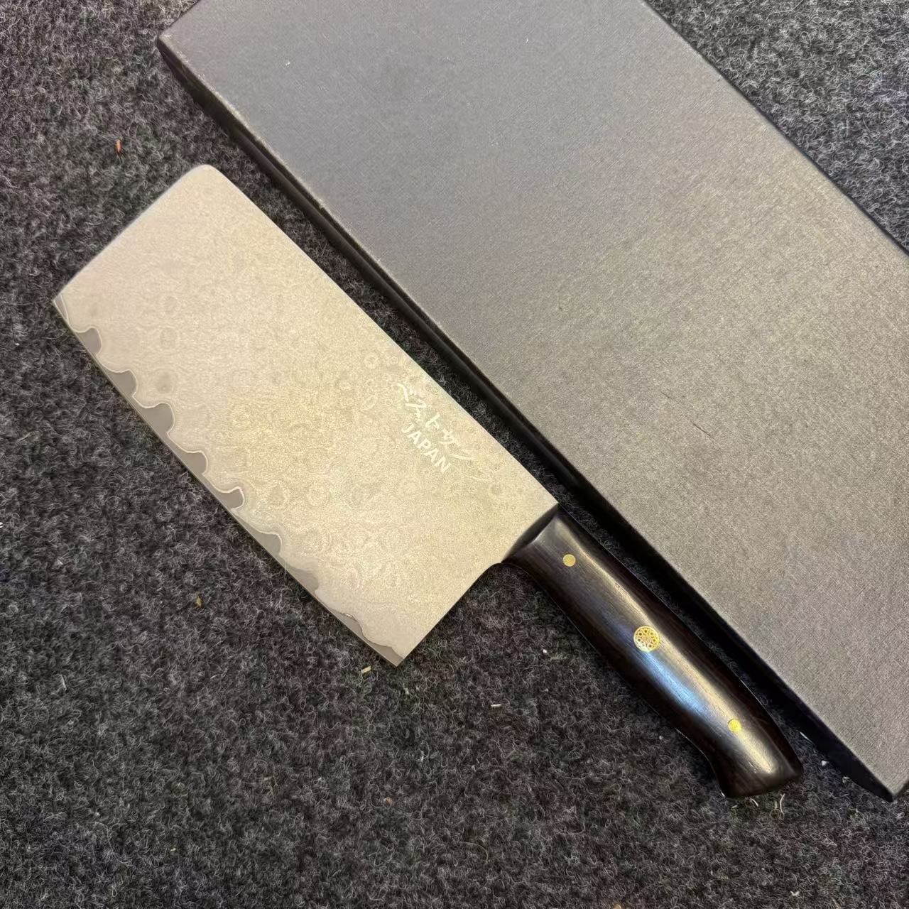 家用菜切夹钢大马士革菜刀锋利耐用