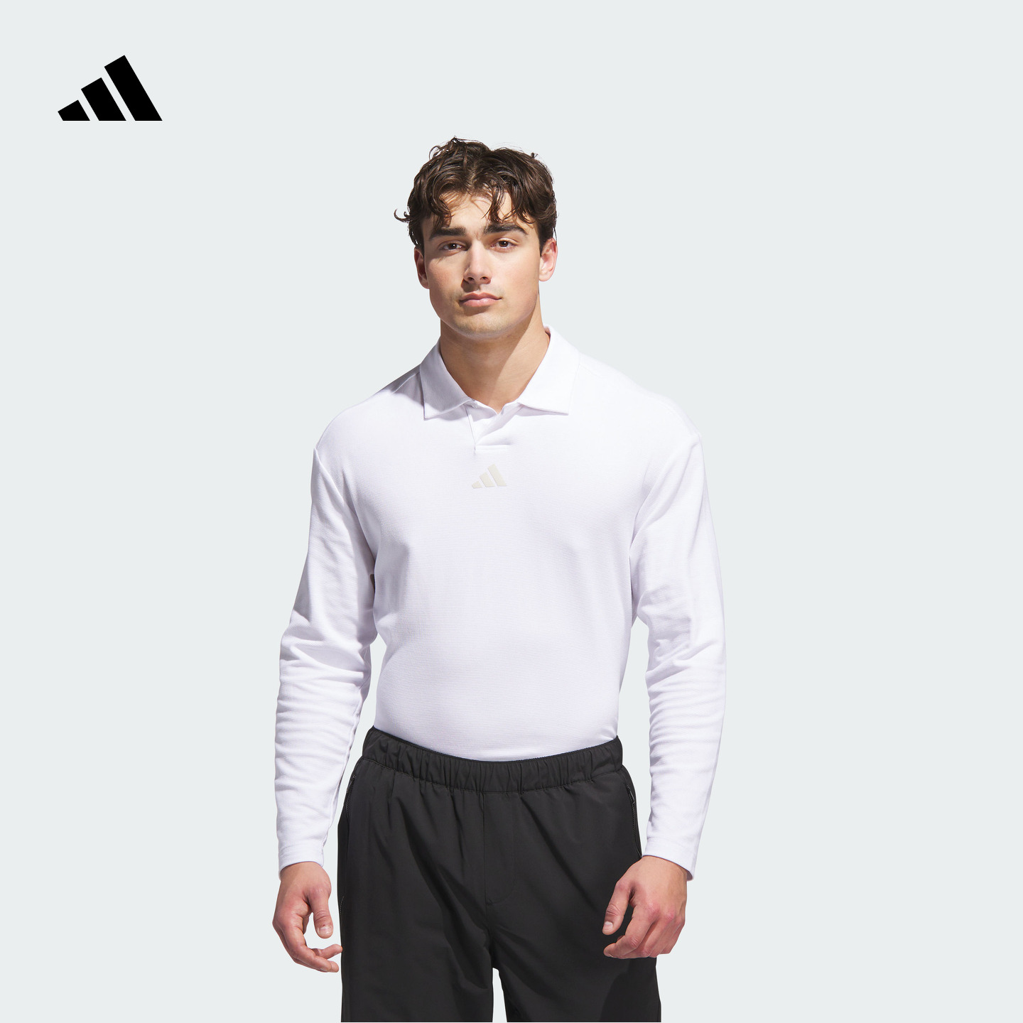 阿迪达斯官方 高尔夫运动舒适长袖POLO衫男新款 adidas JN3037