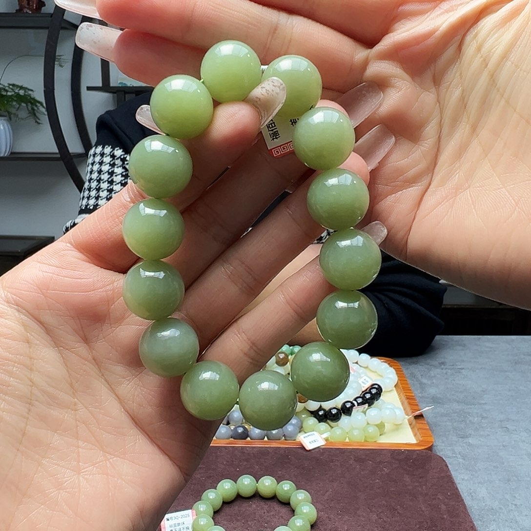 和田玉未镶嵌手链16若羌黄口