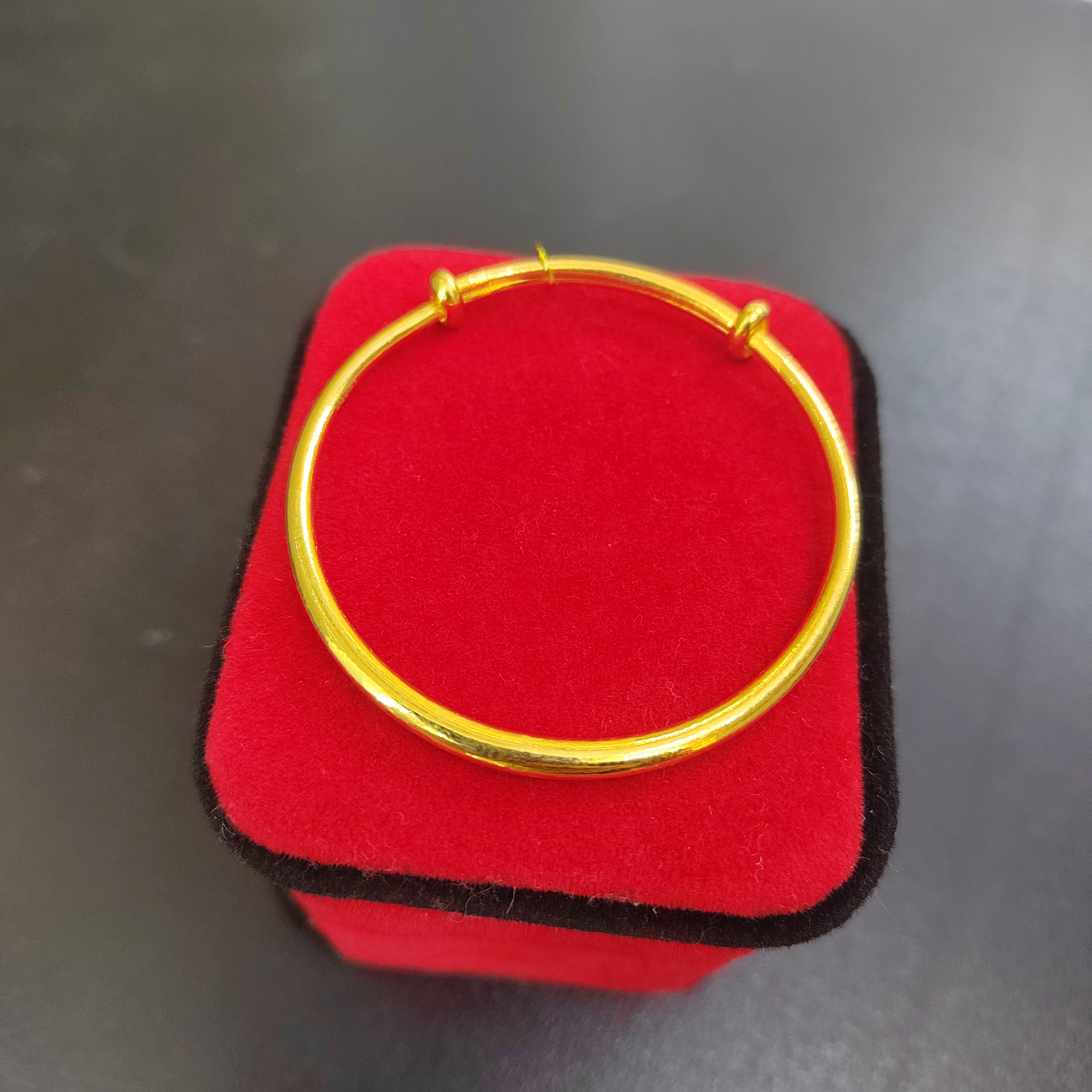 足金手镯  儿童推拉手镯  真金 假一赔十