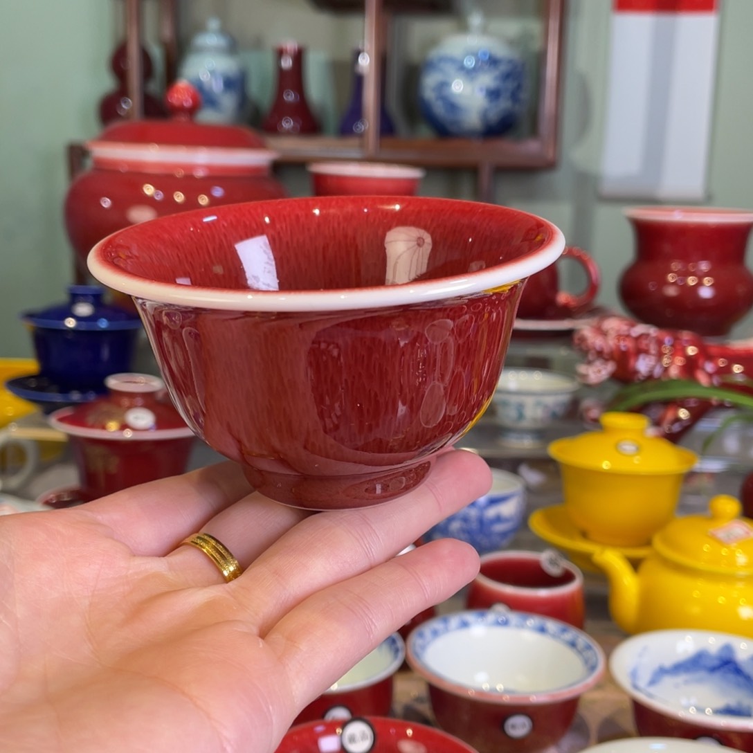 清欢雅玩原矿郎红福利大压手杯