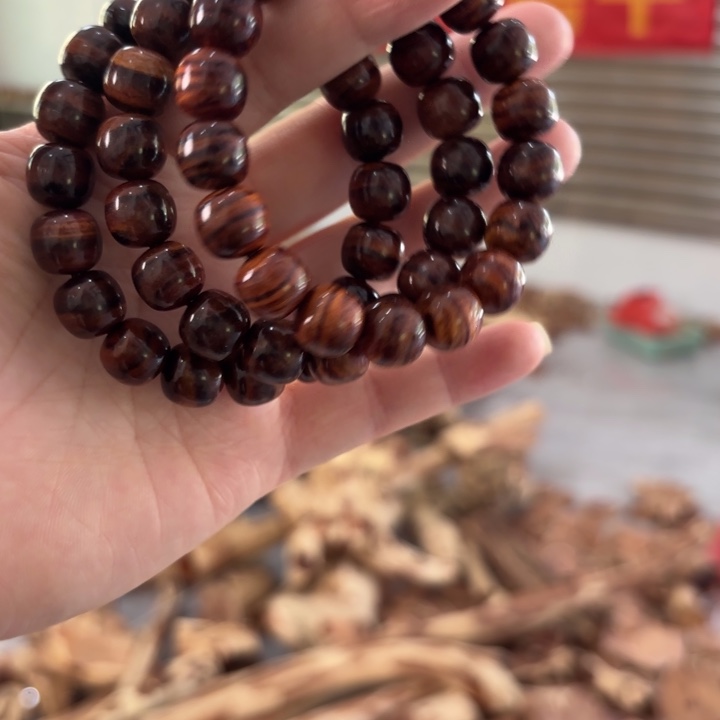 黄花梨/降香黄檀手串/手链海南黄花梨老型珠1112手串