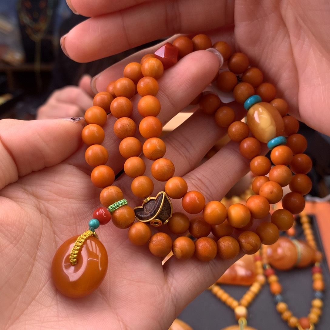 蜜蜡手串未镶嵌天然