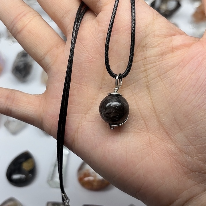 颈饰未镶嵌水晶13mm+黑武士闪灵钻圆珠项链