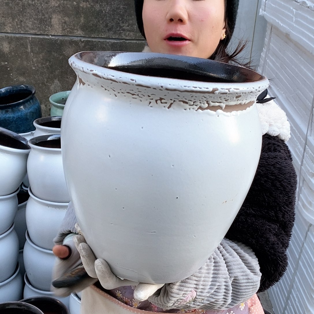 紫砂花盆大缩釉瑕疵口27高30