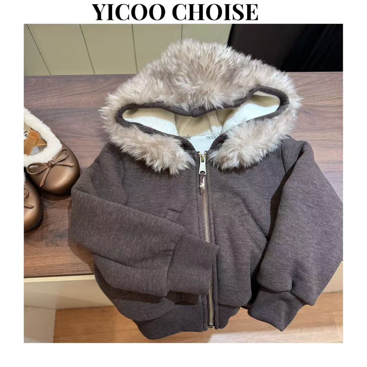 在仓（蚕丝羊毛）YICOO【蒙古包】亲子毛毛手工480g加厚卫衣YC256575
