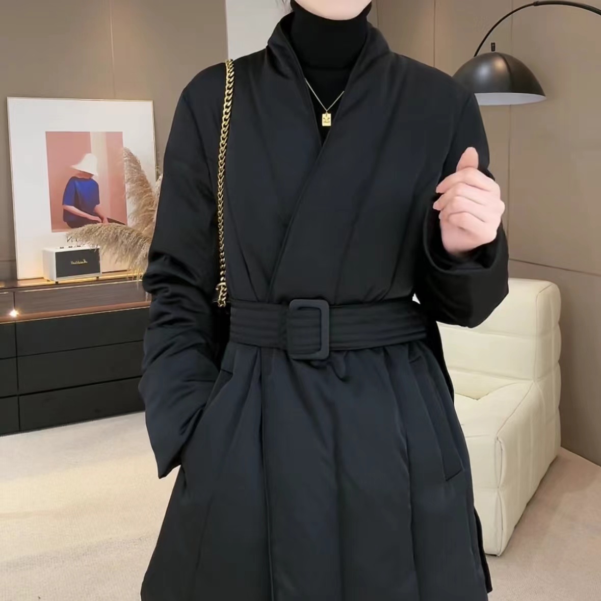 现货90白鸭绒羽绒服小个子2025冬季新款显瘦显身材收腰外套S-XL