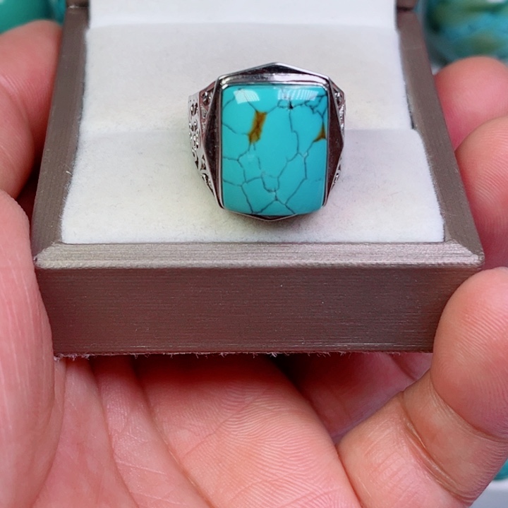 银S925镶嵌绿松石珠宝奇石