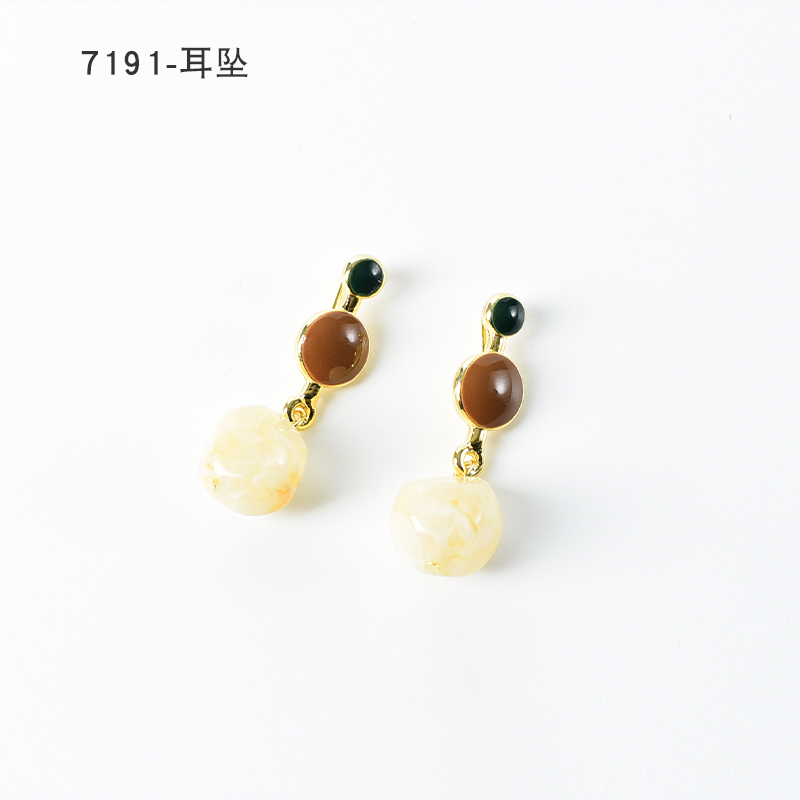 铜合金耳饰 几何图案耳环日韩复古~7191