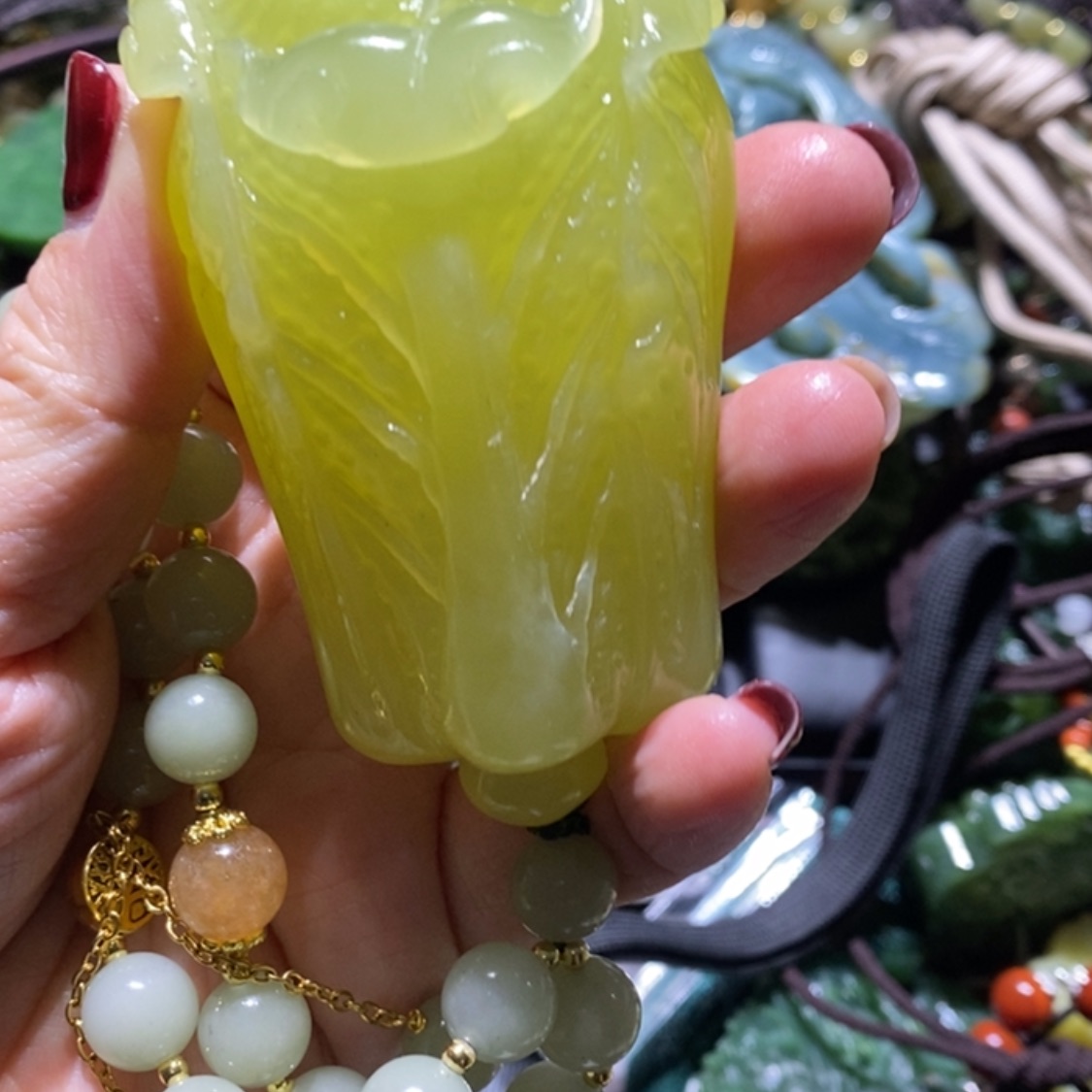 【闪购商品】岫玉毛衣链未镶嵌