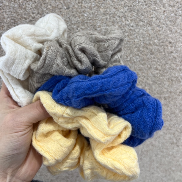 麻花针织复古花纹大肠发圈简约气质百搭秋冬新款