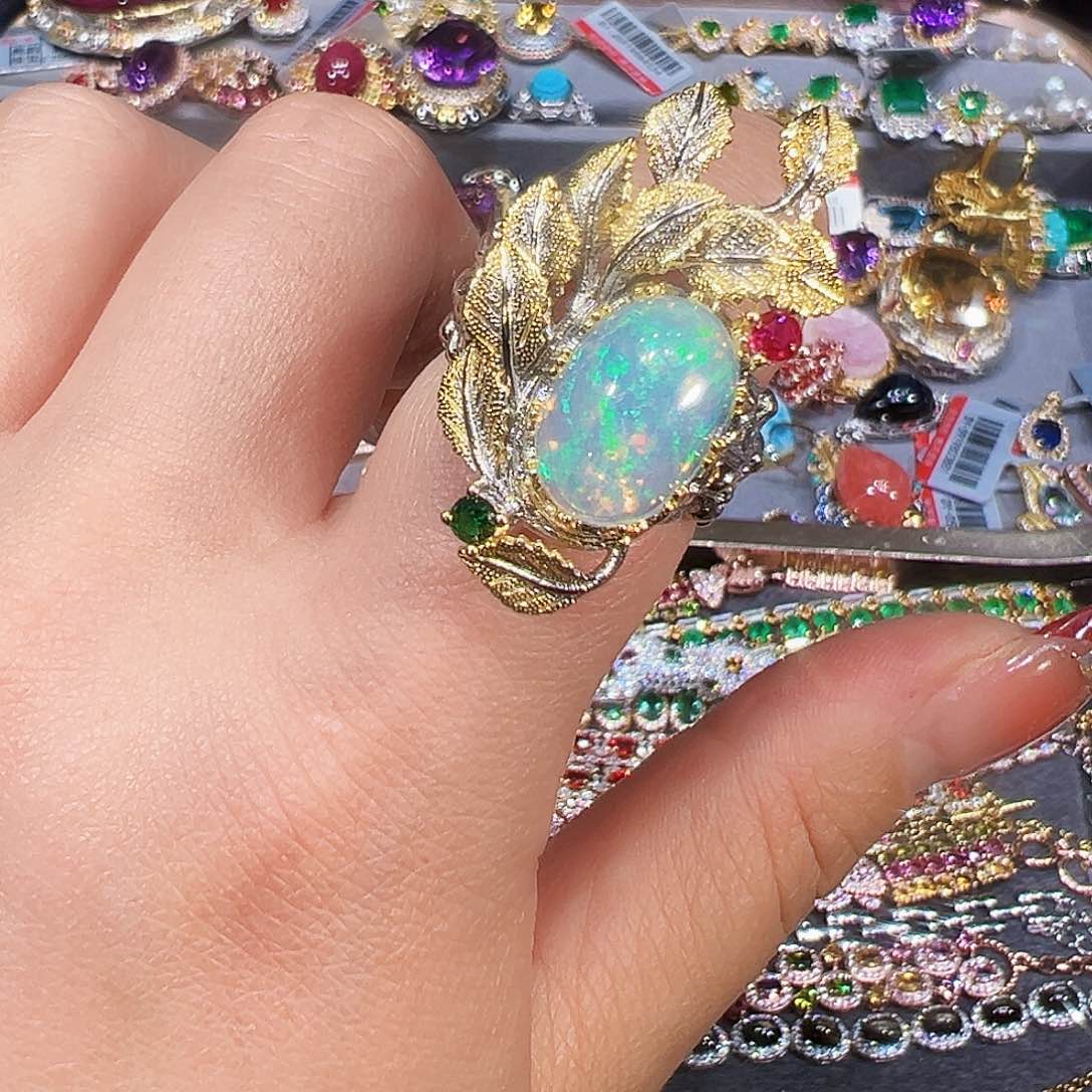 银S925镶嵌欧泊戒指