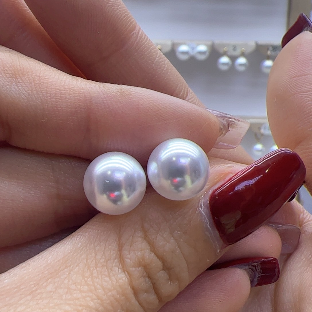 淡水珍珠耳饰18K金镶嵌