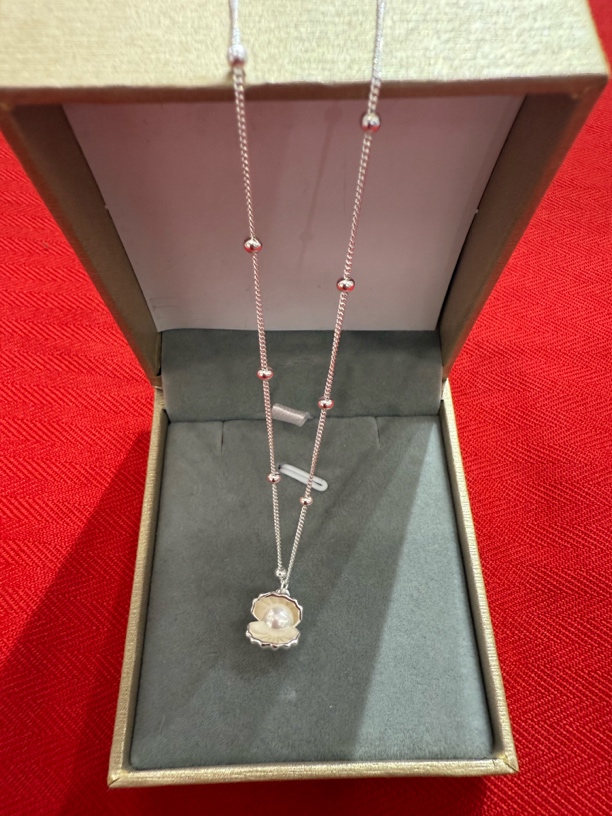 非金属仿珍珠项链 足银设计款百搭好看小巧