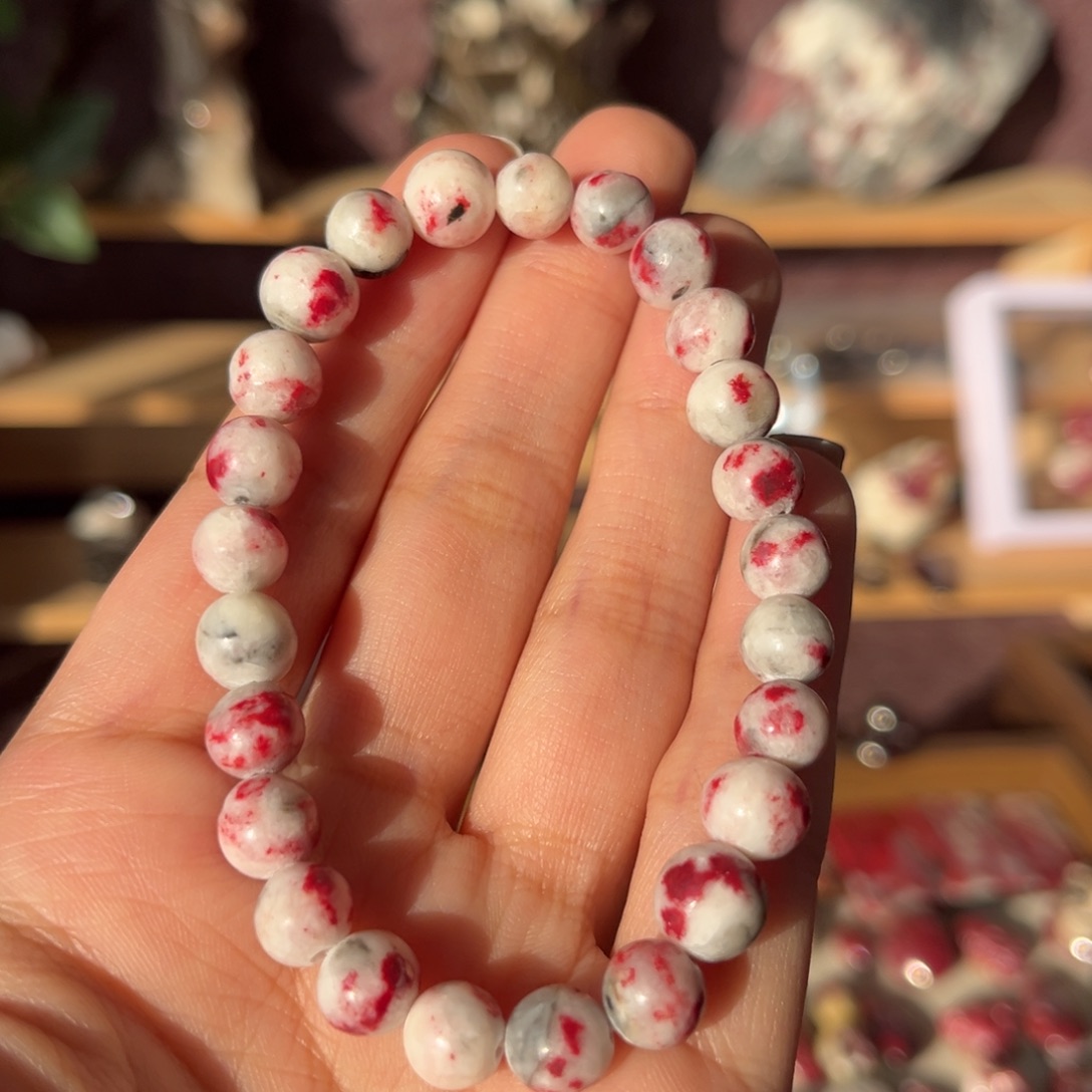 天然辰砂原石手串21g卡8