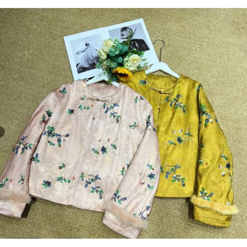 【深圳南油二姐】秋季新款中国风气质百搭圆领刺绣外套63216