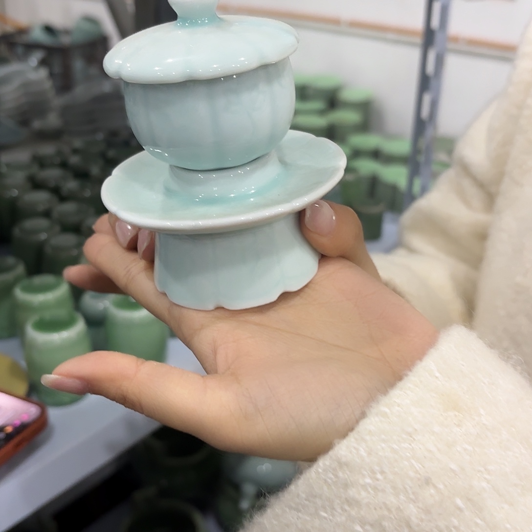 龙泉云间青瓷小米茶器